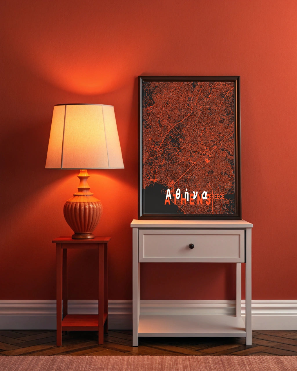 Mapa Bold Ciudad de Atenas - Póster de Arte Colorido para Pared
