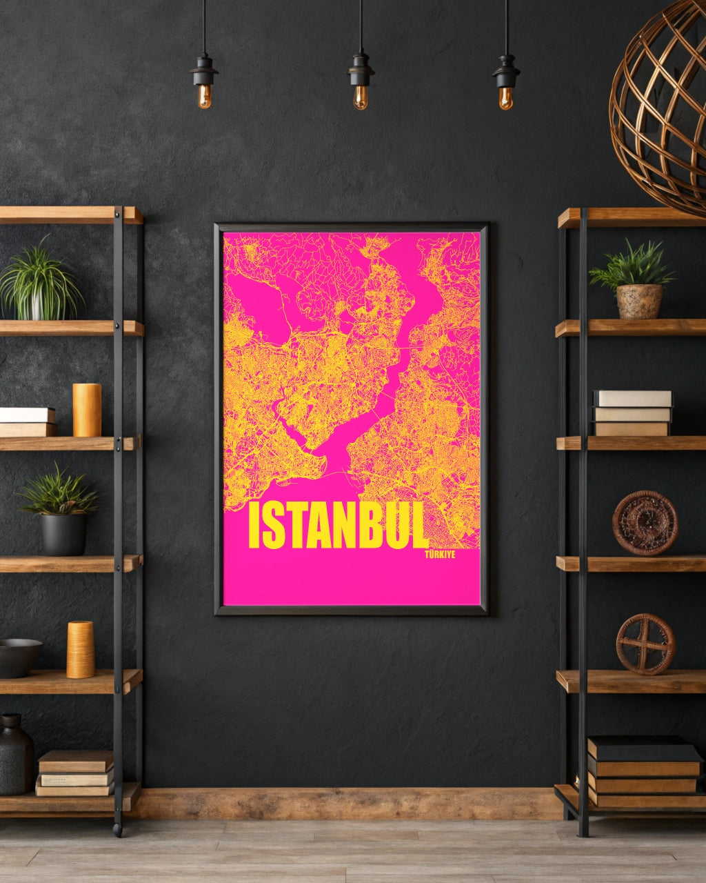 Mapa Bold Ciudad de Istanbul - Póster de Arte Colorido para Pared