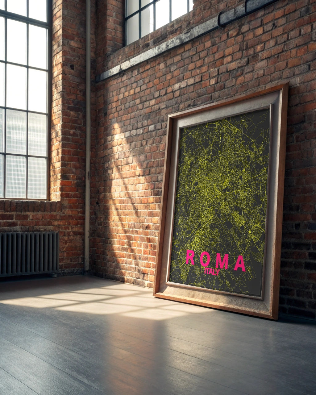 Mapa Bold Ciudad de Roma - Póster de Arte Colorido para Pared