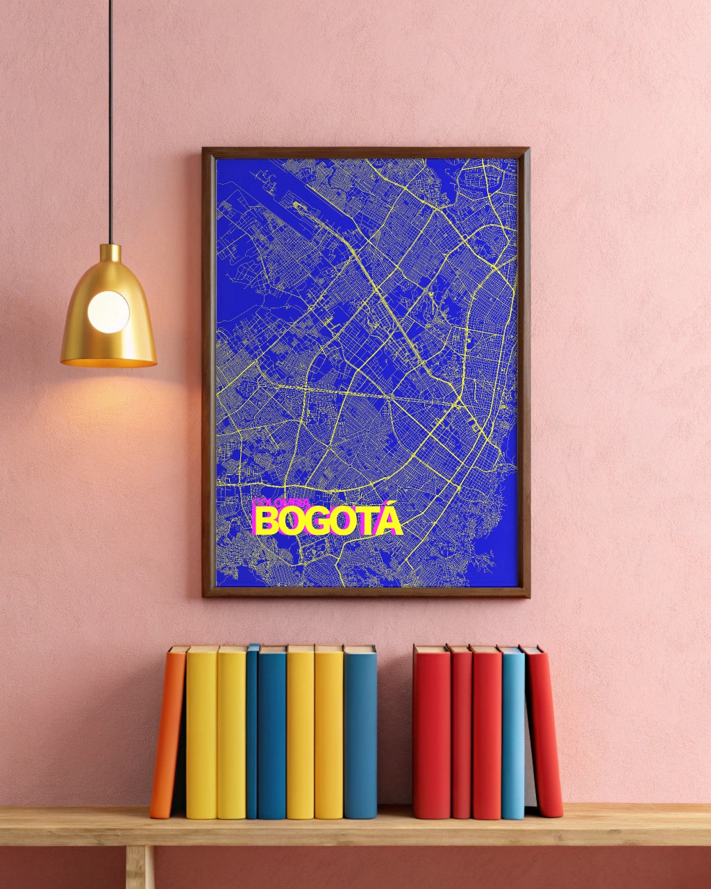 Mapa Bold Ciudad de Bogotá - Póster de Arte Colorido para Pared