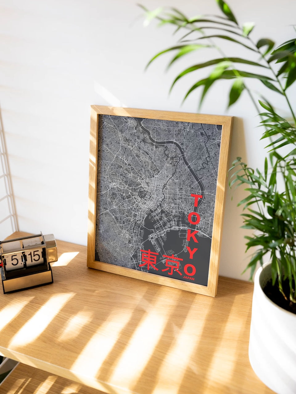 Mapa Bold Ciudad de Tokio - Póster de Arte Colorido para Pared