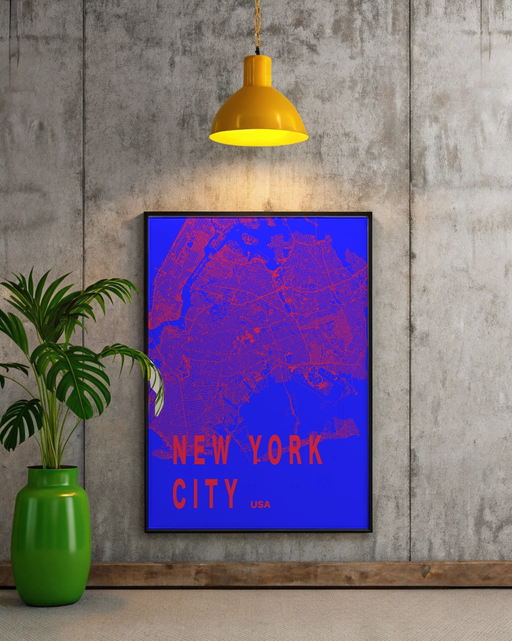 Bold New York City Map - Vibrant Wall Art Poster